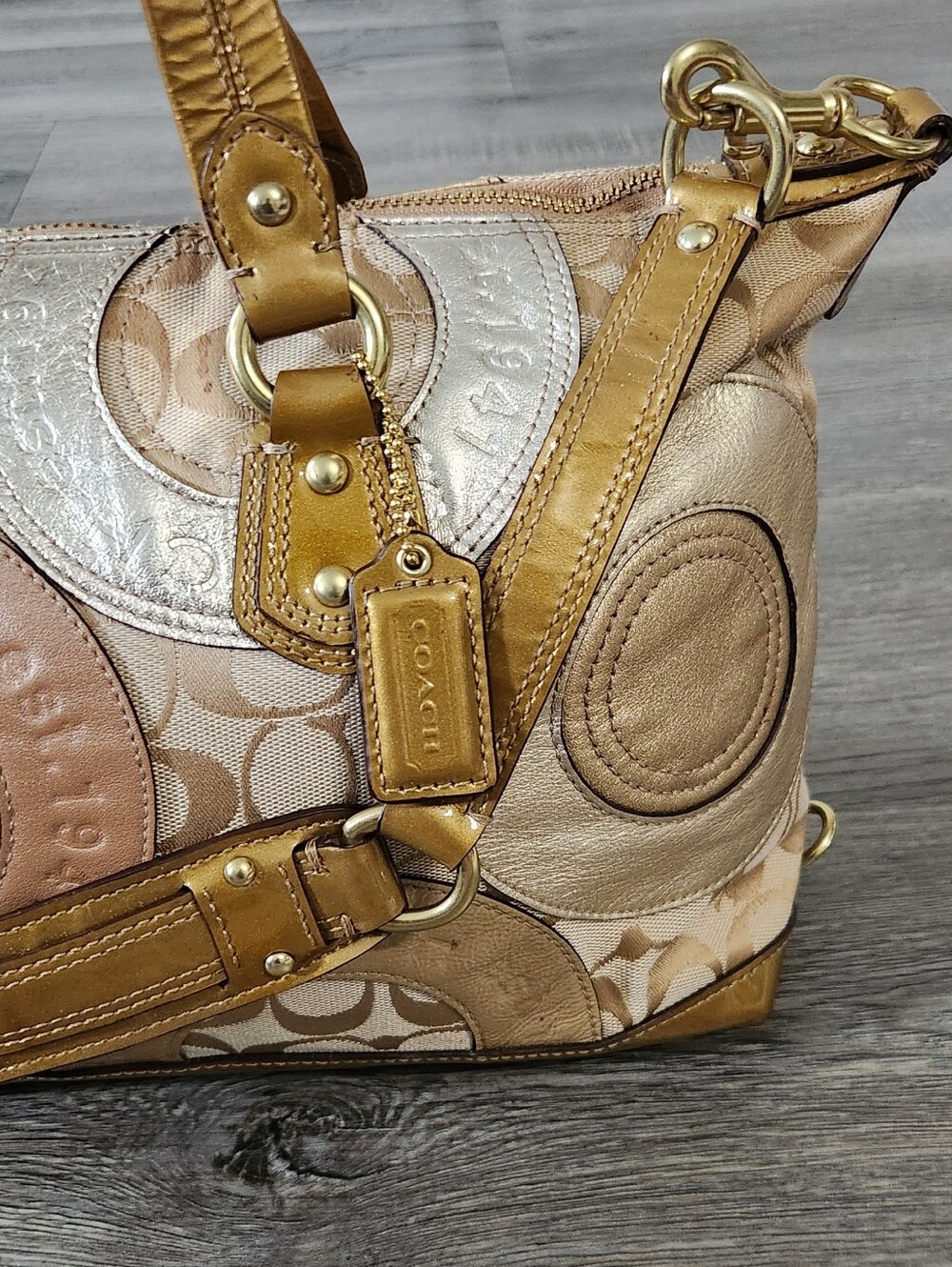 Y2K Coach Patchwork Ashley Satche Tote Bag - Picture 3 of 14